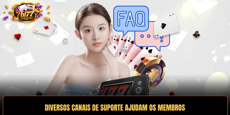 Diversos canais de suporte ajudam os membros a resolver problemas rapidamente