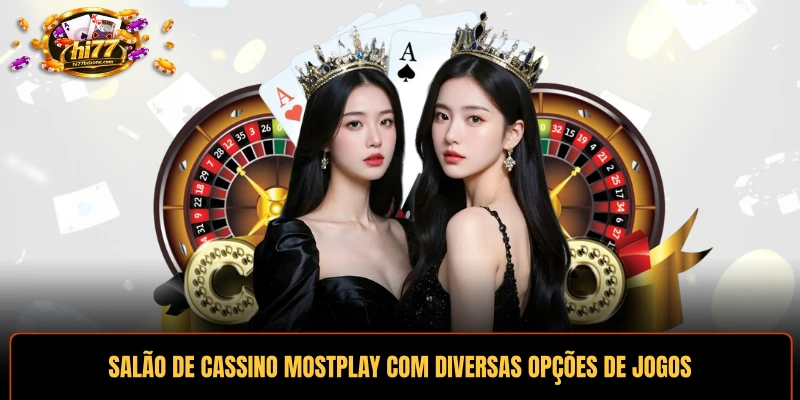 Salão de cassino Mostplay com diversas opções de jogos